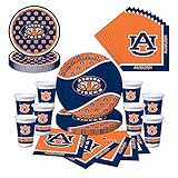 Auburn University Tigers Party Supplies Themed Plates, Cups and Napkins Serves 8 Guests