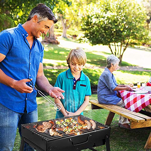EVOLAND BBQ Charcoal Grill, Folding Portable Lightweight Small Barbecue Grill Tools for Outdoor Grilling Cooking Camping Hiking Picnics Tailgating Backpacking Party - Thumbnail 5