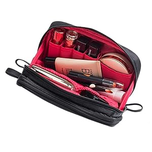 pengxiaomei Makeup bag, Travel Beauty bag Cosmetic & Toiletry Bag Makeup Brush Bag Organizer Kit for Women Girls(Black)