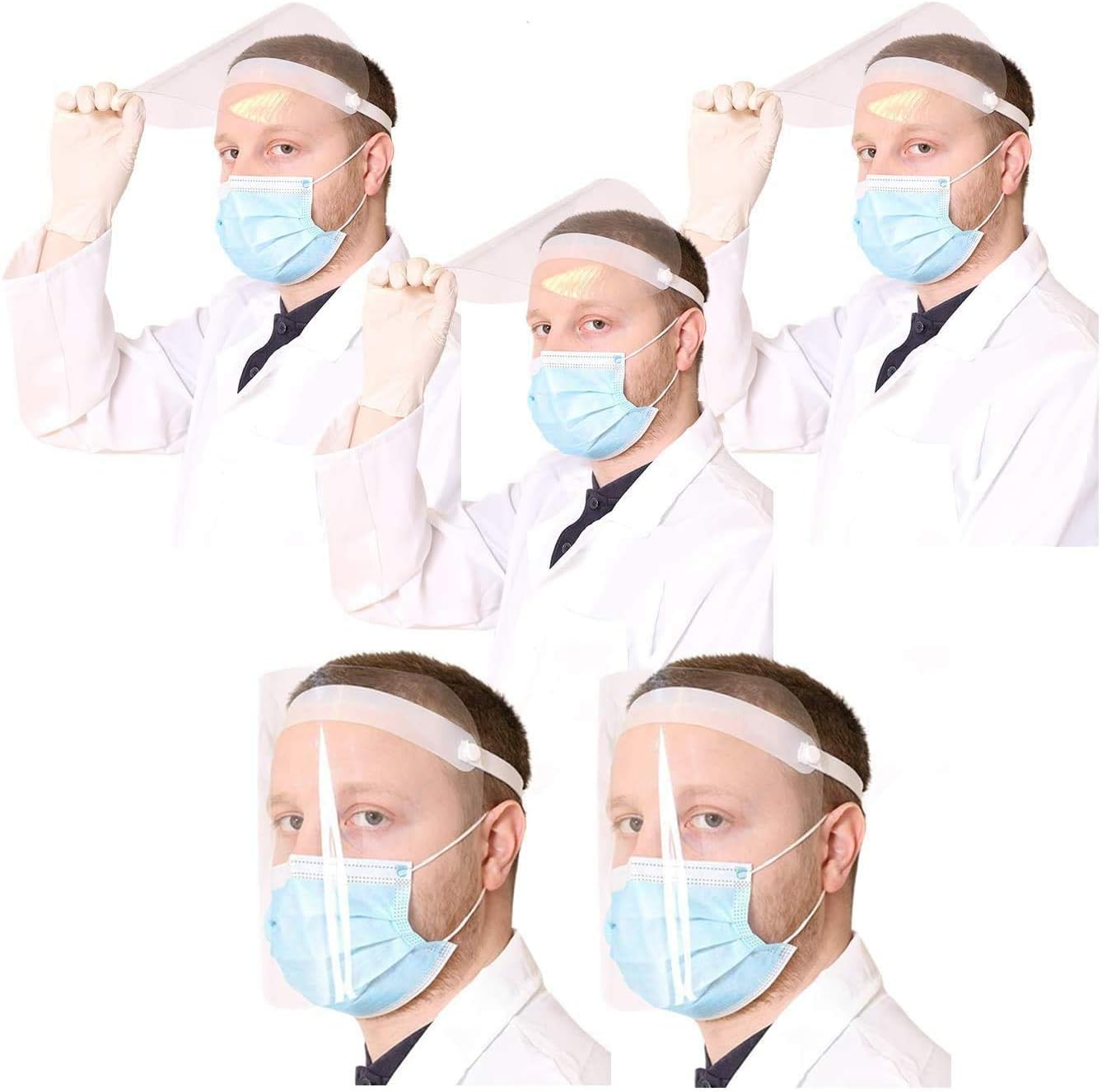 LOVETRENDS Protective Visor Anti Droplet Dust-Proof Protect Transparent Covering Visor Shield (5), X5