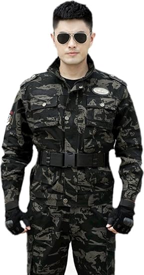 Amazon Co Jp Sebles メンズ 迷彩服 ミリタリー サバゲ 軍服 アーミー アウトドア 上下セット ブラック Xxl 服 ファッション小物
