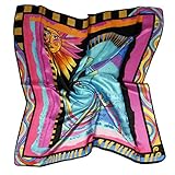 ETSYG 32'' Silk Scarf Women’s Abstract Horse Pattern Large Square Satin Headscarf Headdress