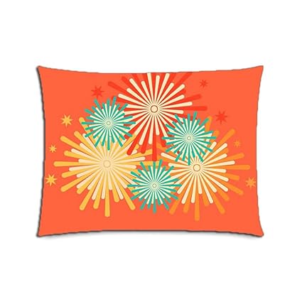 Amazon Com Custom Cartoon Fireworks Cotton Polyester Pillowcase