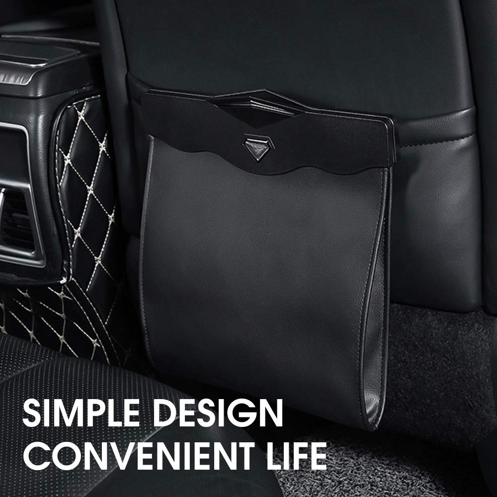 QUEES Car Trash Bag Magnetic Garbage Bag Auto Litter Car Bag Great for Cars Back Seat,Black