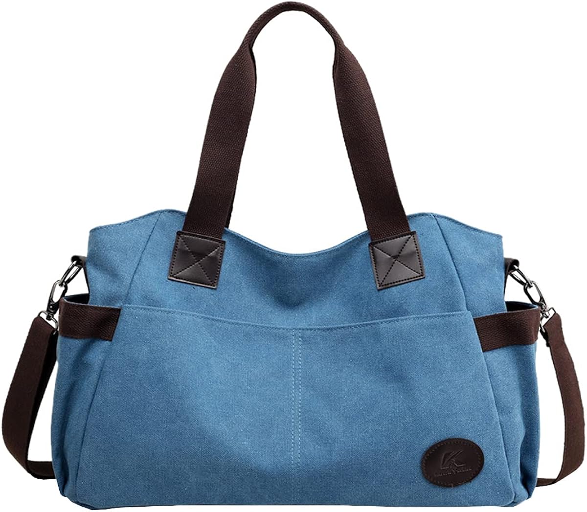 VALIN Women Canvas Bag Blue Large Capacity Tote Bag Ladies Shoulder Bag