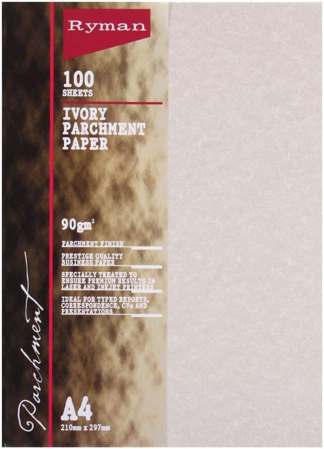 Ryman Parchment Paper A4 90gsm 100 Sheets Color Ivory Amazon.co.uk