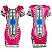 Womens Traditional African Print Dashiki Stretch Bodycon Dress 3XL Pink