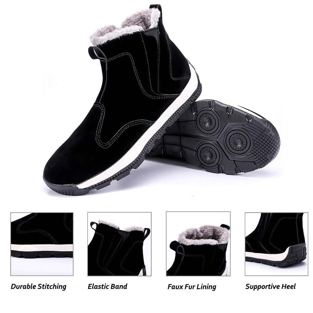 MARITONY Snow Boots Sneakers for Men, Waterproof Winter Warm Anti-Skid Ankle Outdoor High Top Chukka Shoes
