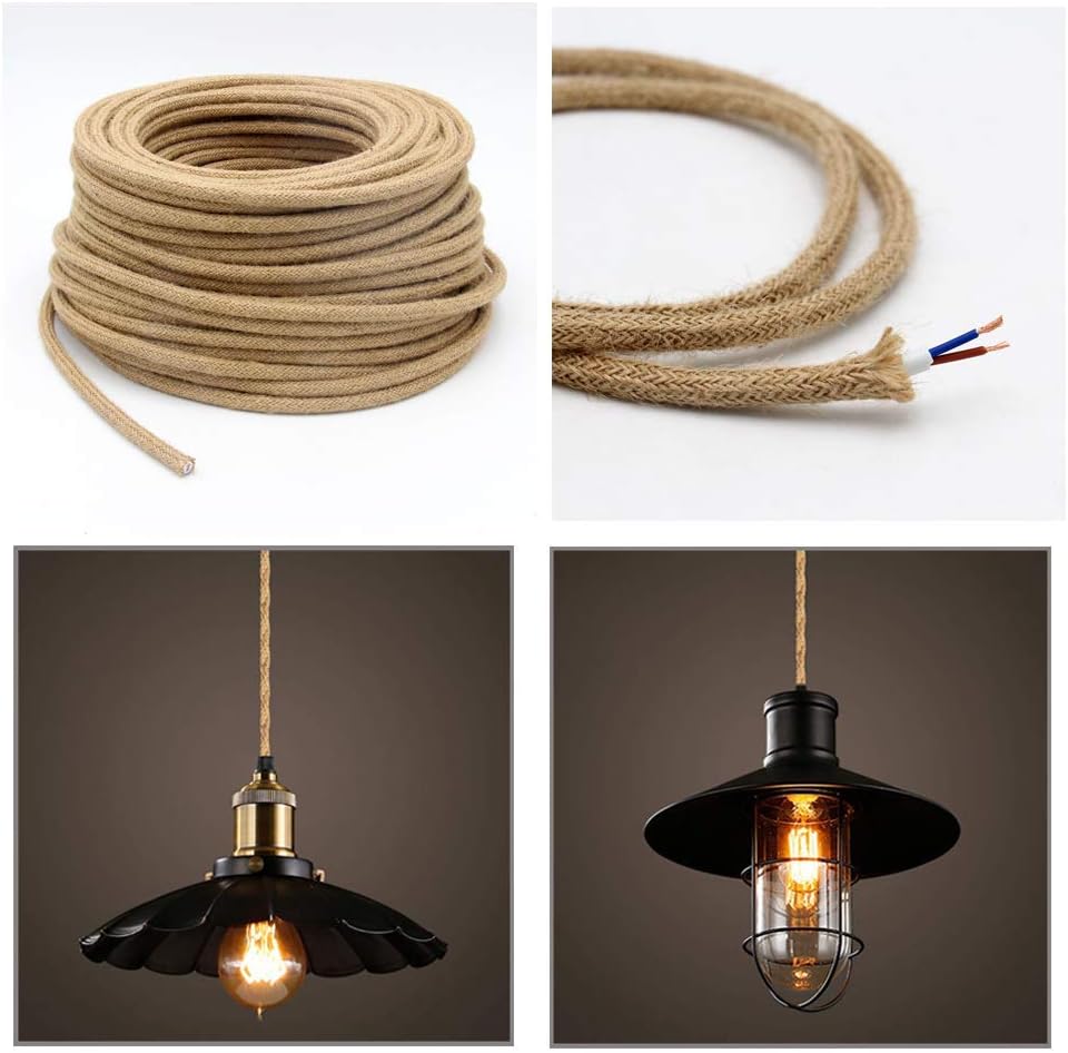 GreenSun LED Lighting 5m Textile Cable for Lamp/Linen Textile Covered Fabric Cable / 2 Core - Image 5