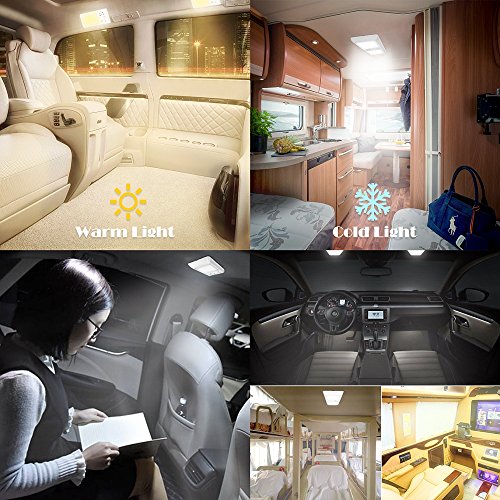 Jtron LED RV Dome Light, 12V DC Interior Light with 5-Model Lighting Switch Perfect Interior Replacement 24V Lighting for RVs,Motorhomes,Campers,5th Wheels,Trailers (Single) - Thumbnail 2