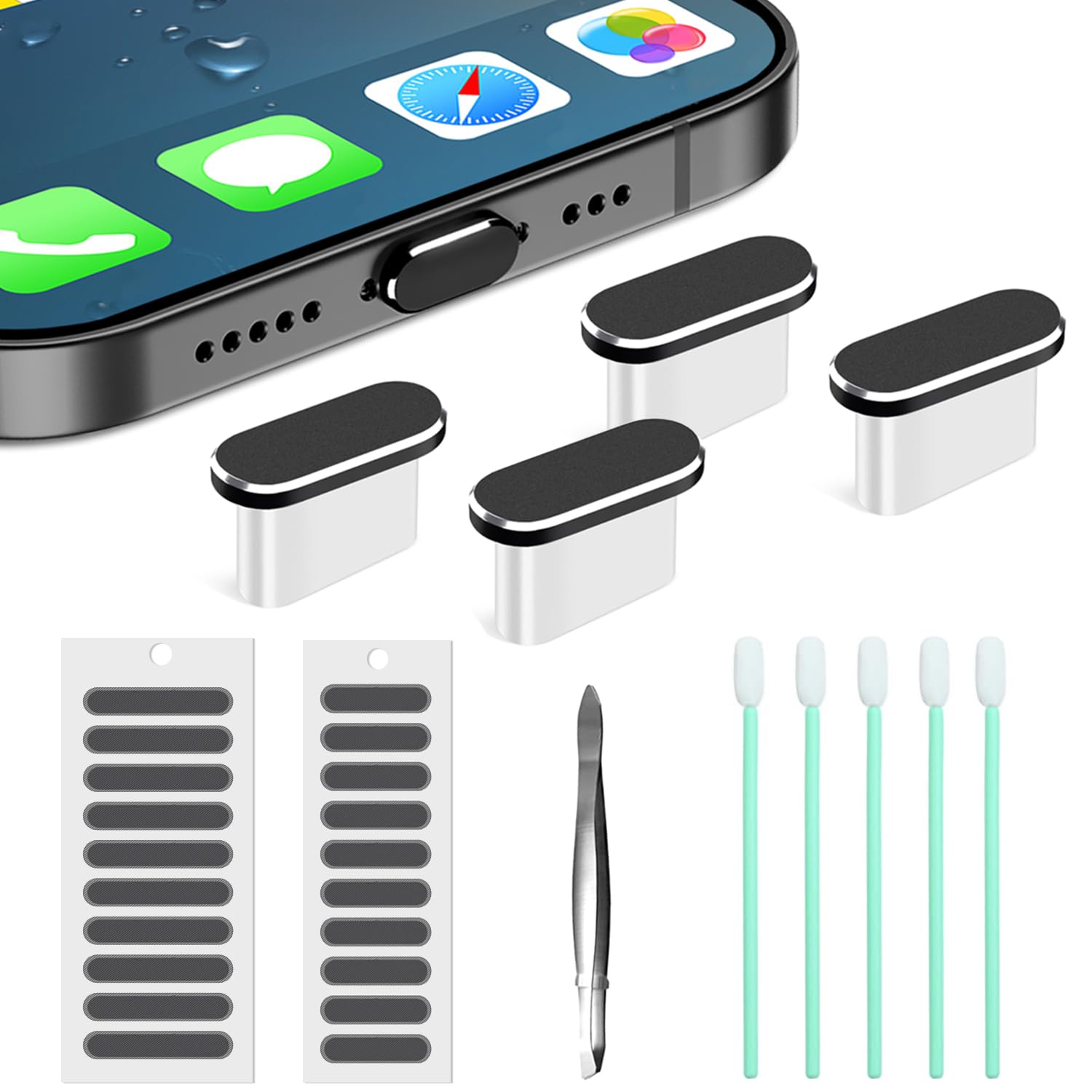 Photo 1 of USB C Dust Plug, 4 Pack USB C Dust Cover Type C Anti Dust Port Plug Charging Port Protector Cap with Speaker Dust Cover for iPhone 15,16 Series, Samsung Galaxy S24-S20,Note,A Series, All USB C Devices