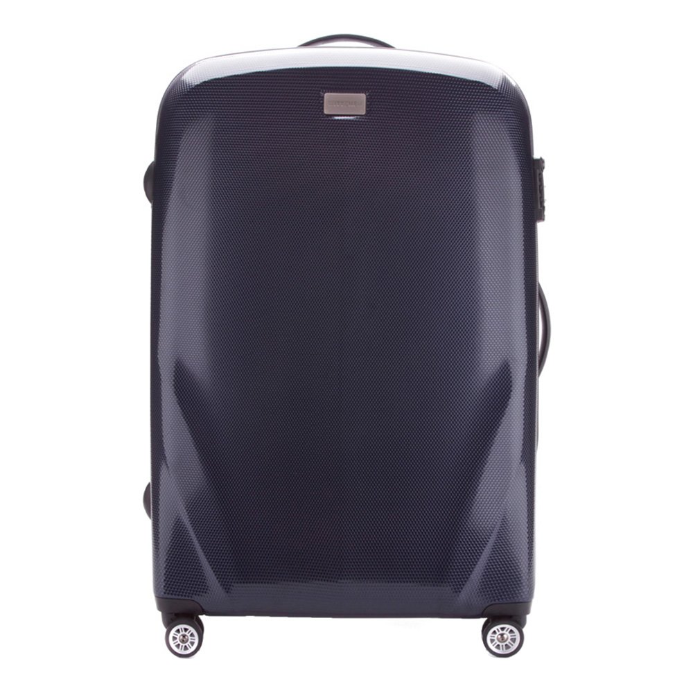 WITTCHEN PC Ultra Light Hard Luggage Travel Suitcase Trolley Suitcase Large Suitcase Polycarbonate Suitcase Four Wheels TSA Combination Lock Aluminum Telescopic Handle Size L Dark Blue