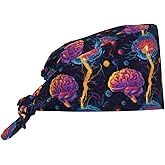 Funny Banana Working Cap, Scrub Cap with Sweatband, Adjustable Tie Back Hat Breathable Headgear for Women/Men