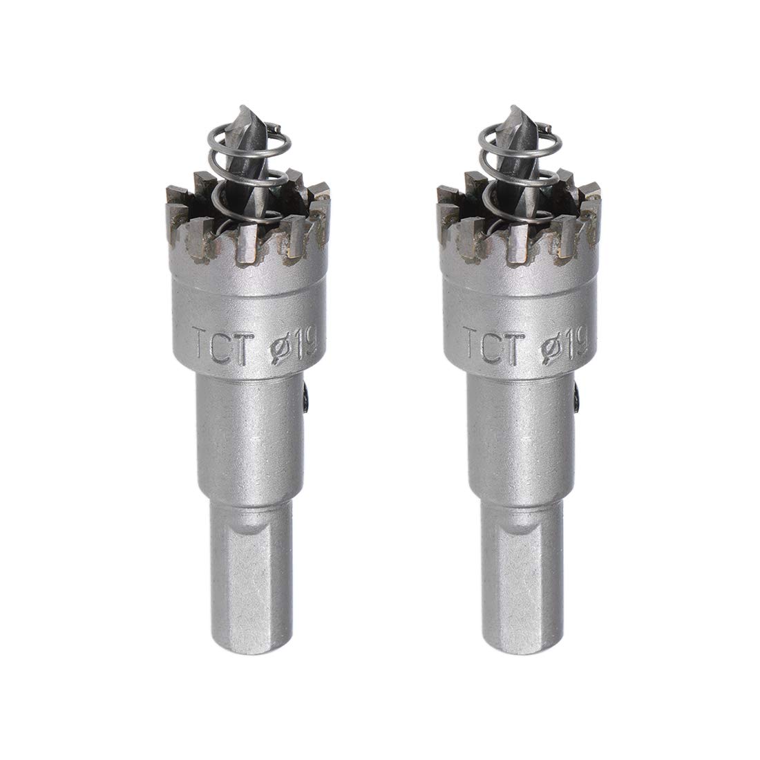 sourcing map 19mm Carbide Hole Cutter, Hole Saws for Stainless Steel Sheet Metal, High Density Carbide Tooth, 2pcs