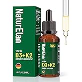 Vitamin D3 K2 Drops - 1000 IU Vitamin D + 20mcg K2(MK-7), 1.69 Fl Oz(1700 Servings), with MCT Oil, Supports Bone, Immune, Heart & Teeth Health, Third-Party Tested, Vegan, Non-GMO, Gluten Free