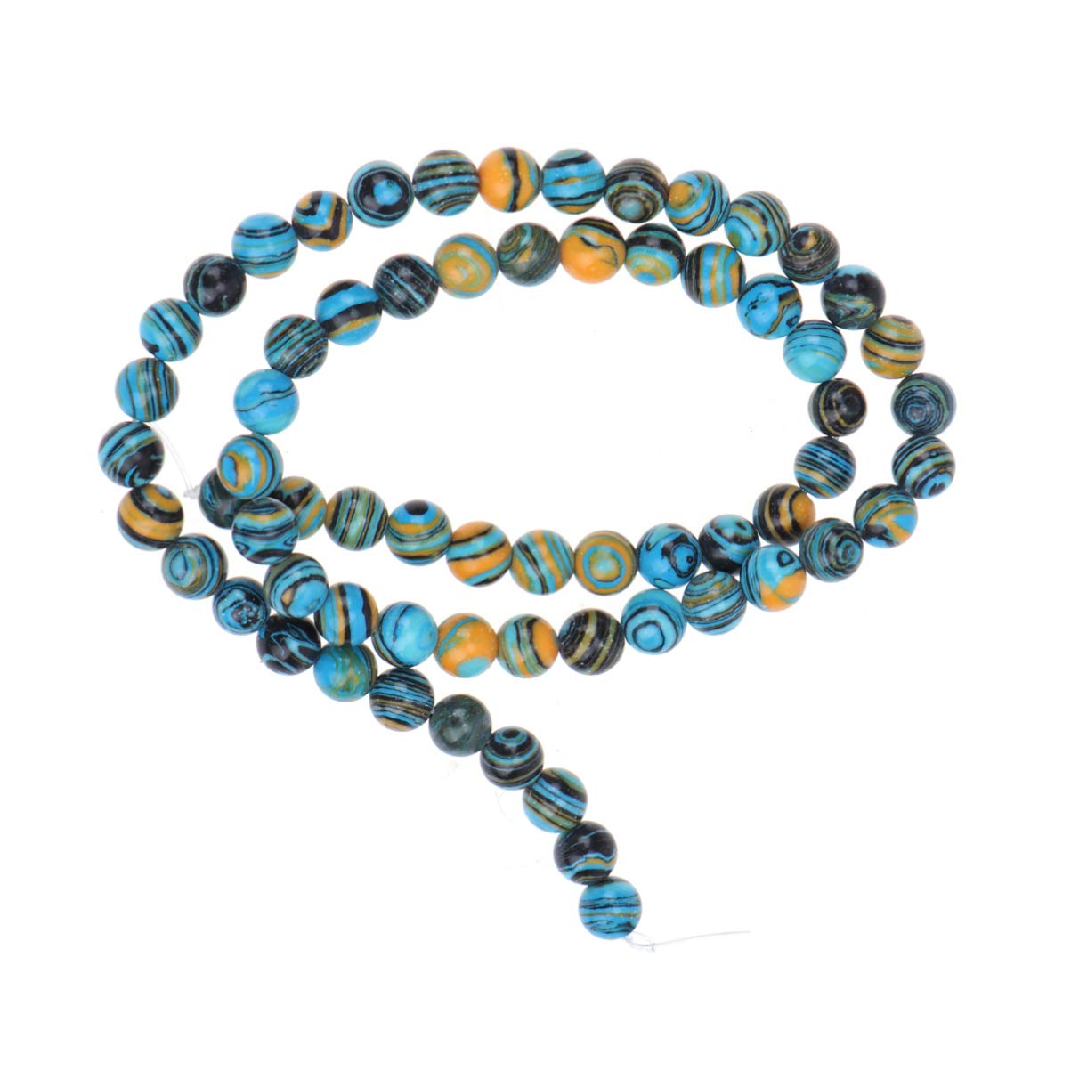 SUPVOX Colored Malachite Round Polished Beads 0.24In Diameter Natural Stone Beads for DIY Jewelry Making Craft Accessories Home Decoration
