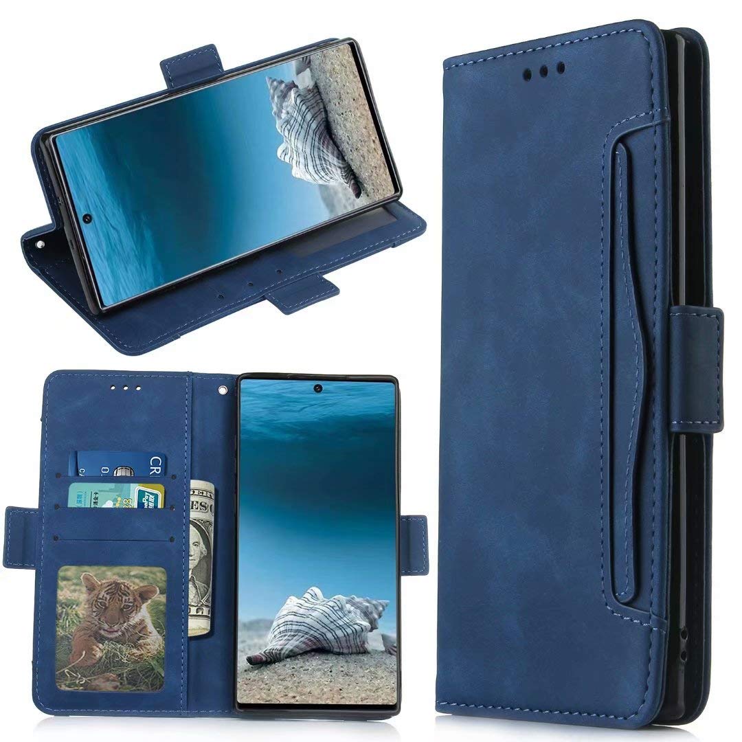 Ufgoszvp Realme C35 Phone Case, Book Shockproof Flip PU Leather Shock-Absorption Notebook Wallet Folio Magnetic Protective Cover Bumper with Stand Card Holder Slots for Realme C35 blue