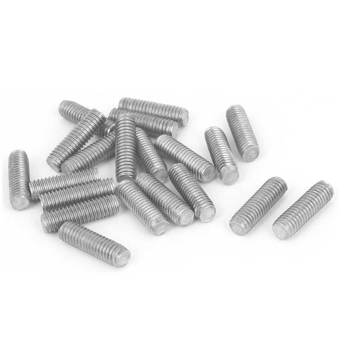 Sourcingmap M6 x 20mm Male Threaded 304 Stainless Steel Rod Bar Stud Silver Tone 20 Pcs