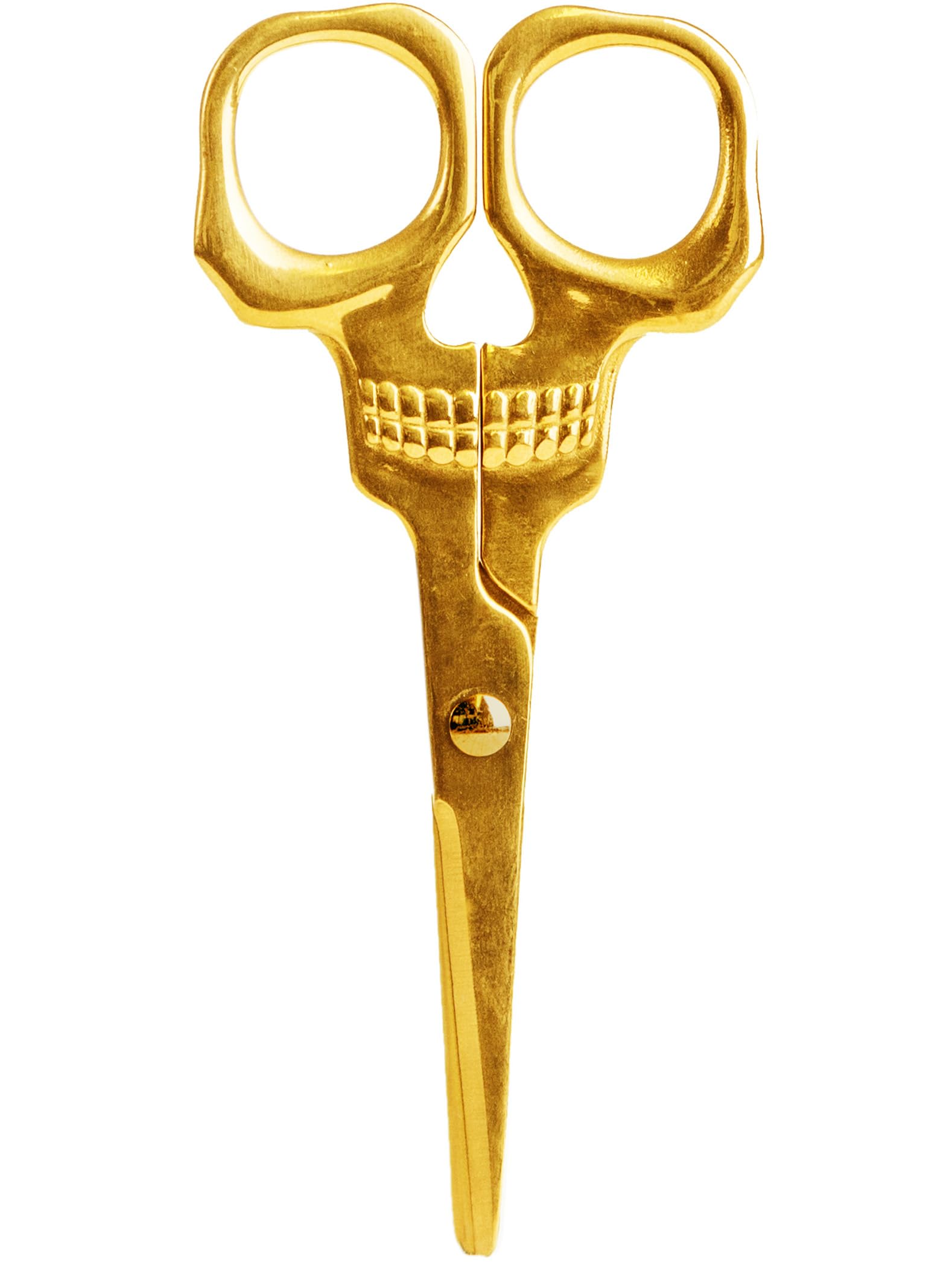 Suck UK Skull Scissors | Gothic Home Decor | Novelty Gift Halloween Stationery | Goth Office Supplies | Unique Gold Scissors | Spooky Kitchen Accessories | Skull Desk Accessories | Cool Homeware
