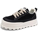 Men's Platform Retro Sneakers Classic Trainers Casual Footwear Tennis Running Chunky Lace - up Stylish Walking Shoes