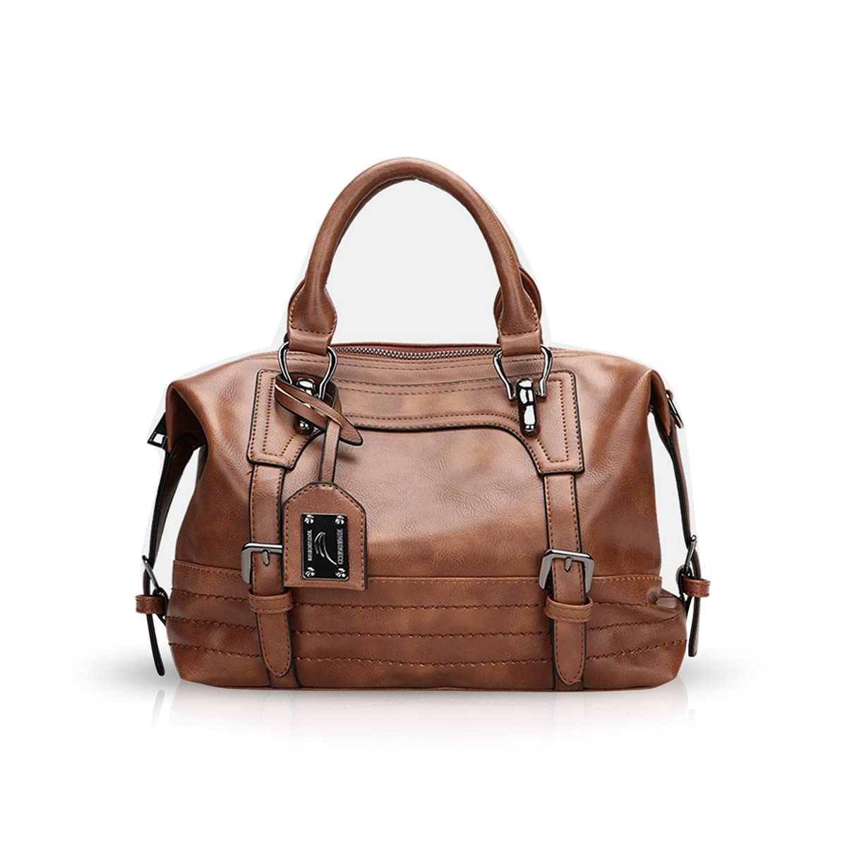 NICOLE&DORIS Fashion Oil Wax Women Handbags Shoulder Bag Diagonal Bag Crossbody Bag Messenger Bags Girl Handbags Boston Bags Brown