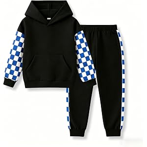 Voxikodex Size 4-10 Years Toddler Boys Clothes Hoodie Sweatshirt & Pants 2 Piece Set Kids Boys Fall Winter Outfits Set
