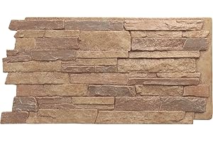 EKENA MILLWORK EverStone Acadia Ledge Faux Stone Panel, 49"W x 25 1/2"H x 1 1/4"D, Fall Bank Color
