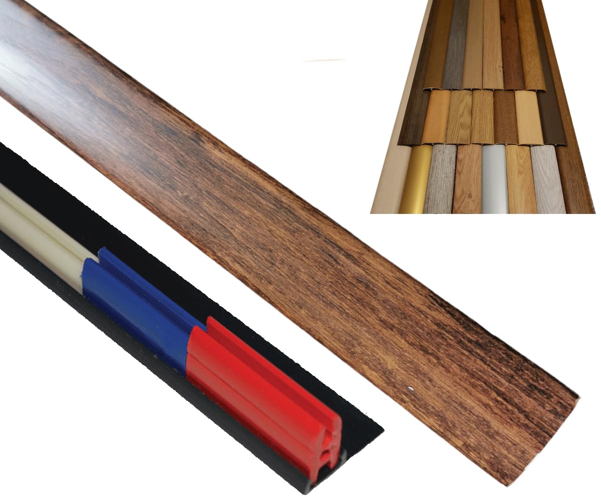 Red Hickory Laminate Door Threshold Adjustable Height/Pivots 50mm x 90cm Easyclip