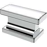 Alzassbg 10 Pack Polished Chrome Cabinet Knobs, 1.46 Inch(37mm) Rectangle Kitchen Hardware Knobs for Cabinets and Drawers AL6