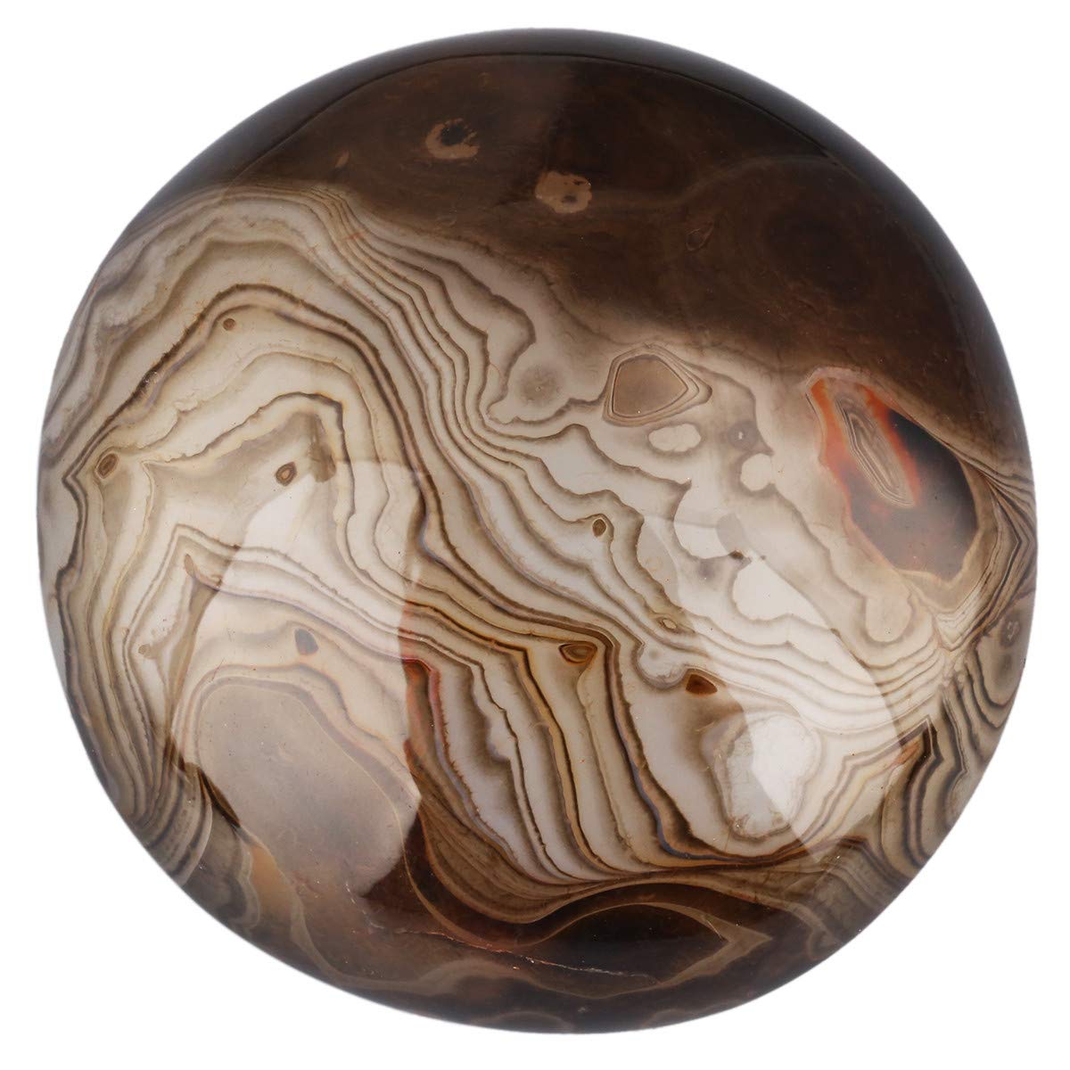 Nupuyai Banded Agate Irregular Tumbled Polished Stone,Pocket Palm Worry Stone for Therapy,Healing Crystal for Meditation