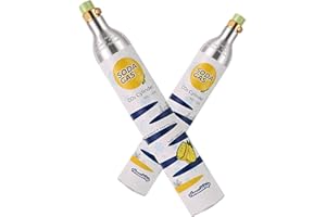 AmazWhip 60L Thread Exchange Carbonator Canister, 14.5 Oz SodaMaker CO2 Gas Cylinder, Fully Charged Carbon Dioxide Canisters for Soda Water Machine, 2 canisters
