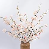 LESING 4pcs Artificial Cherry Blossom Flowers, 41.4" Realistic Fake Silk Long Stems Artificial Cherry Blossom Branches for Floor Table Home Wedding Decoration (Light Pink -1)
