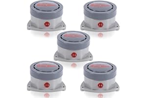 Water Leak Detector 5 Pack, Shackcom Water Alarm 110DB, Wireless, Waterproof & Battery-Operated, Audio and Light Alerts for Bathroom, Kitchen & Home Security ( Battery Not Included )