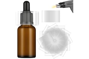 FOJOO 600Pcs Shrink Wrap Bands for Bottles Jars – 45x30mm Clear Heat Shrink Seals, Easy to Use with Hair Dryer or Heat Gun, Tamper Evident Bottle Seals for Essential Oil, Dropper, Test Tube Caps