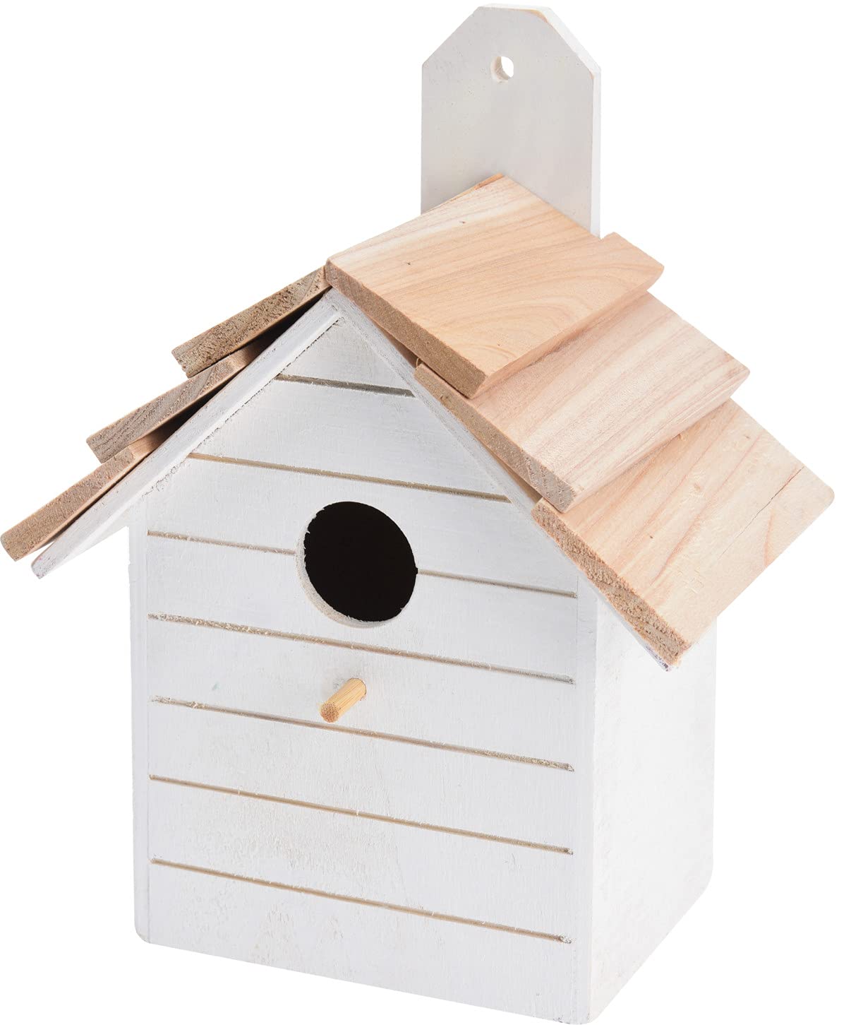 ABRUS® Wooden Bird House Outdoors | Assorted Decorative Hanging Bird House Garden (White)