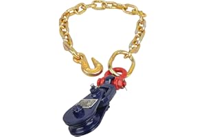 TBAPFS 2 Tons Snatch Block with 2 ft G70 5/16 Chain Flatbed Tow, 3" Sheave for 3/8" Inch Wire Rope for Truck Rollback Wrecker Car Hauler Winch Carrier Cable Towing and Recovery