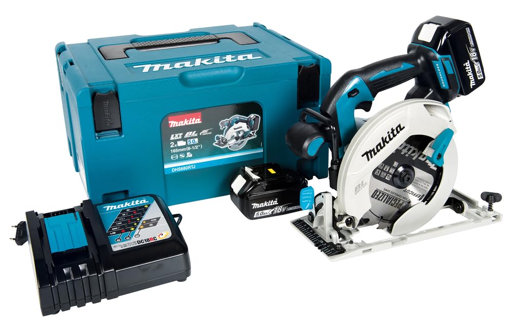 Makita DHS680RTJ Akku-Handkreissäge 57 mm 18 V / 5,0 Ah, 2 Akkus + Ladegerät im MAKPAC