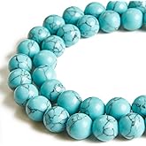 100pcs 6mm Blue Turquoise Beads Natural Gemstone Beads Round Loose Beads for Crafting and Jewelry Making
