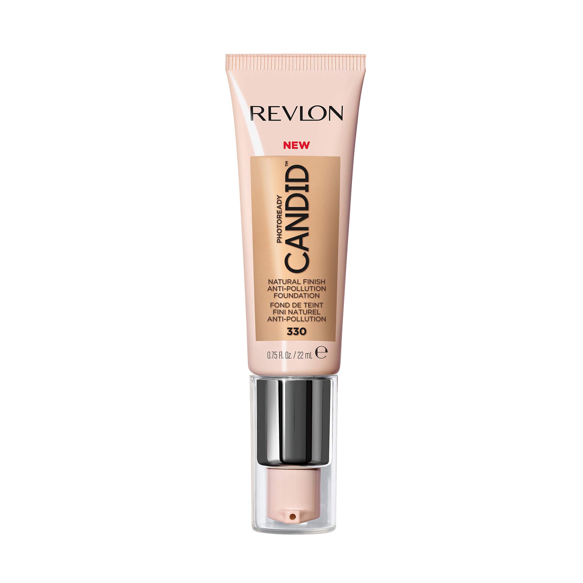 Revlon PhotoReady Candid Natural Finish Foundation, with Anti-Pollution, Antioxidant, Anti-Blue Light Ingredients, Light Honey (330), 22 ml