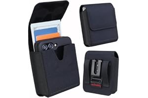 aubaddy Flip Phone Holster for Samsung Galaxy Z Flip 7/6/5/4/3, Nylon Belt Clip Pouch for Motorola Razr 2025/2024/2023 Moto R