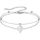kkjoy Witches Knot Double Layered Bracelet Stainless Steel Celtic Triangle Knot Wiccan Symbol Bracelet Magic Knot Witchcraft Amulet for Women Charming Ladies