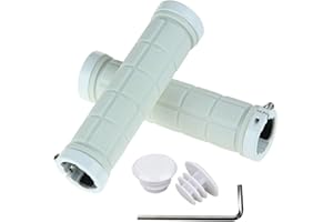 PLATT Bike Handlebar Grips Rubber Comfortable Bicycle Handle Grip for MTB/BMX with Plastic End Caps