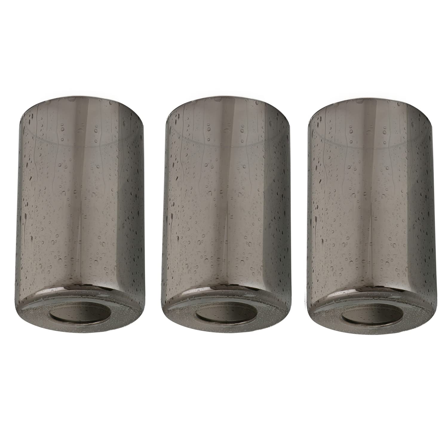 Photo 1 of Anmire 3 Pack Modern Raindrop Style Glass Shade, Cylinder Light Fixture Replacement Globe or Cover with 1-5/8-Inch Fitter for Pendant Light Chandelier Wall Sconce G0116