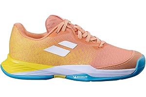 Babolat Jet Mach 3 Junior All Court Girl Tennis Shoes (Coral/Gold Fusion)