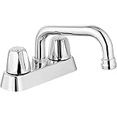 GBBNE 2 Handles Utility Laundry Sink Faucet 4 Inch Centerest with Swivel Spout and NPT3/4 Threaded End Polish Chrome