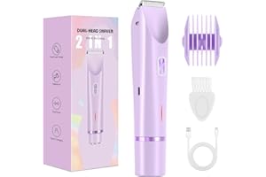 CHECKSIMPLE Bikini Trimmer for Women,Dermave Bikini Shaver,Electric Razors for Women Pubic Hair (Purple)