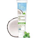 Desert Essence Coconut Oil Toothpaste Coconut Mint, Fluoride Free, 6.25 Oz | Refreshing blend of oils and extracts that provides complete care for teeth and gums with a fresh burst of mint