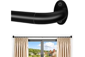 Blackout Curtain Rod For Windows,Wrap Around Curtain Rods 1 Inch Diameter,Room Darkening Curtain Rod for Windows 28 to 48 Inc