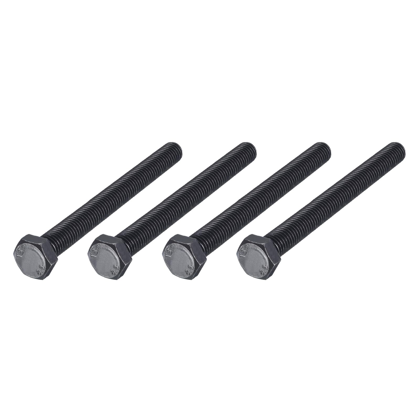 METALLIXITY Hex Bolts (M12-1.75x130mm) 4Pcs, 8.8 Grade Carbon Steel Fully Threaded Black Oxide, Coarse Thread UNC Hex Head Screw Bolt - for Furniture Repair — image 1