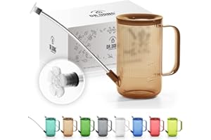 DR.UANG Small Watering Can Indoor Plants with Long Spout (1L, Amber Brown)